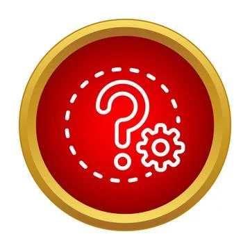 Question mark and gear icon for support settings Illustrazione stock