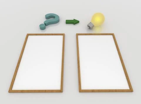 Question Mark and Light Bulb, Question and Answer Concept Stock Illustration