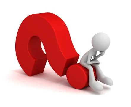 Question mark and man 3d illustration イラスト素材