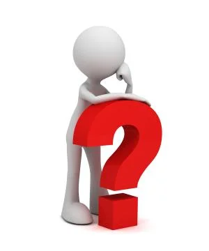 Question mark and man 3d illustration Stock Illustration