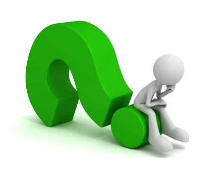 Question mark and man concept 3d illustration Stock Illustration