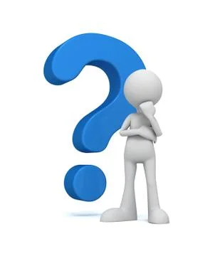 Question mark and man concept 3d illustration Stock Illustration