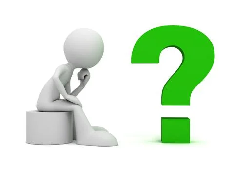 Question mark and man concept 3d illustration Stock Illustration