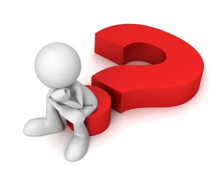 Question mark and man concept  3d illustration Stock Illustration