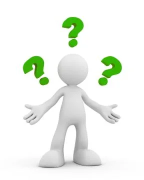 Question mark and man concept  3d illustration Stock Illustration