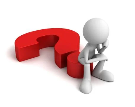 Question mark and man concept  3d illustration Stock Illustration