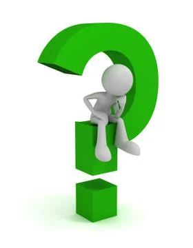 Question mark and man concept  3d illustration Stock Illustration