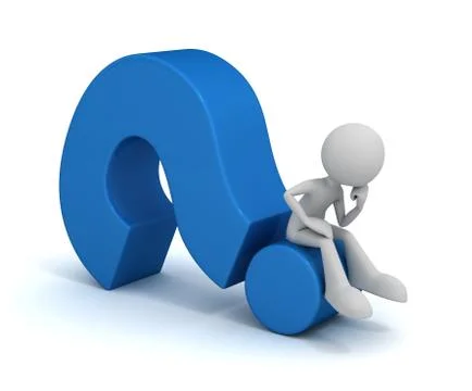 Question mark and man concept  3d illustration Stock Illustration