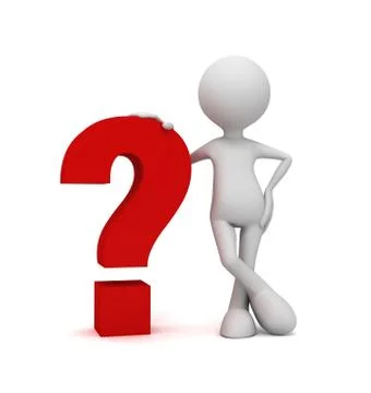 Question mark and man concept  3d illustration Stock Illustration