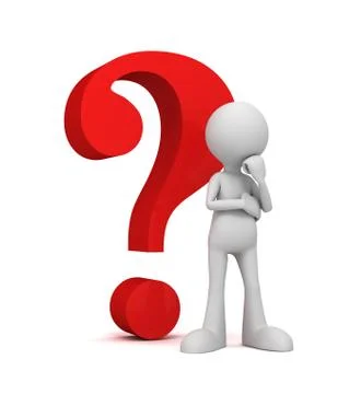 Question mark and man concept  3d illustration Stock Illustration