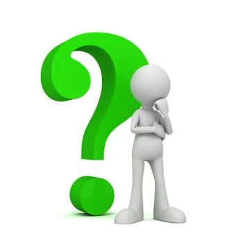 Question mark and man concept  3d illustration Stock Illustration