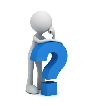 Question mark and man concept  3d illustration Stock Illustration