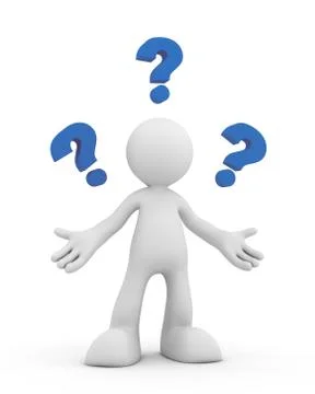 Question mark and man concept  3d illustration Stock Illustration