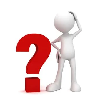 Question mark and man concept  3d illustration Stock Illustration