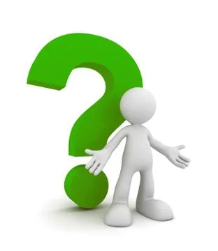 Question mark and man concept  3d illustration Stock Illustration