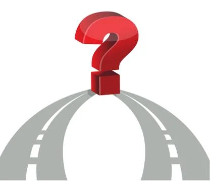 Question mark and network of roads illustration design Stock Illustration