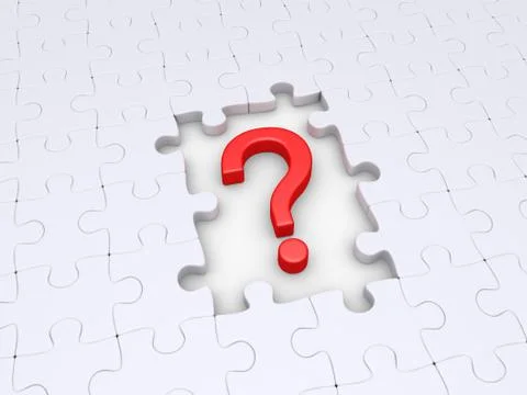 Question mark and puzzle pieces Stock Illustration