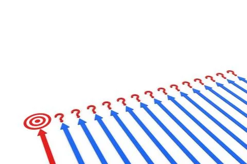 Question mark and target board Free Stock Illustration