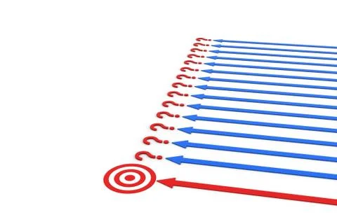 Question mark and target board Free Stock Illustration