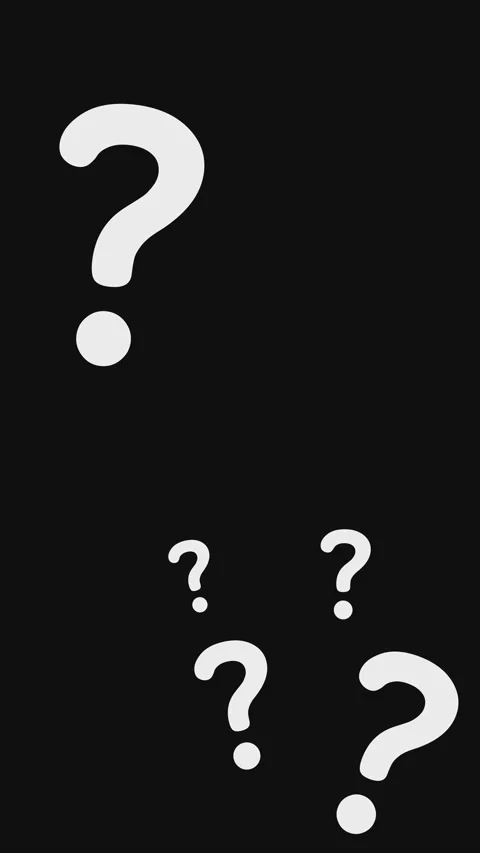 Question mark animated on black background, vertical 4k.	 Stock Footage 297148120