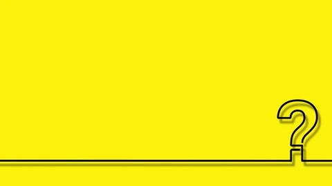QUESTION MARK animated black line drawing on bottom border of yellow backgr.. Stock Footage 341603755