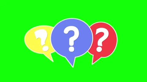 Question Mark Animated. Doubt, Question Mark Icon Speech Bubble on Green Scre Stock Footage 310797367