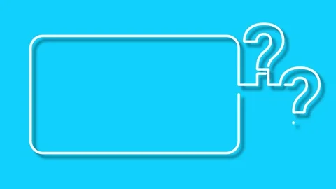 QUESTION MARK animated frame with three question marks on cyan background. .. Stock Footage 341603737