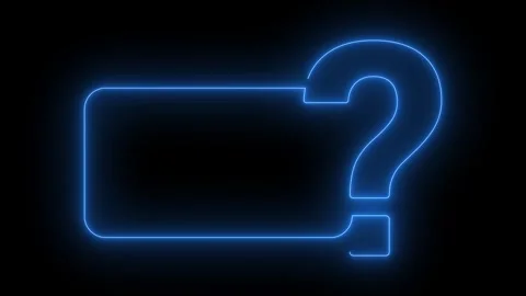 Question mark animated glowing blue neon big query symbol with frame border.. Stock Footage 341691408