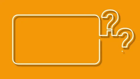 QUESTION MARK animated line art frame with three question marks on orange b.. Stock Footage 341603777