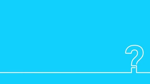 QUESTION MARK animated white line drawing on bottom border of cyan backgrou.. Stock Footage 341603724