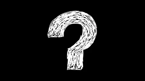 Question mark animation doodle style on black screen. Hand-drawn question m.. Stock Footage 317442485