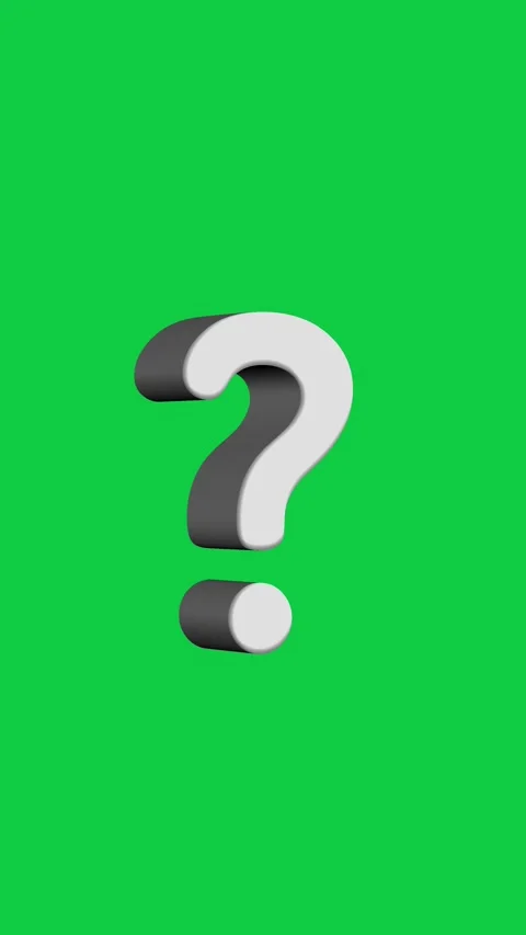 Question mark animation flat and 3d green screen alpha looping vertical 4k Stock Footage 297147960