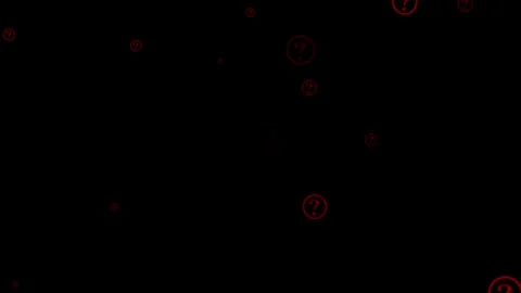 Question mark animation with floating red icons. Question mark help and sup.. Video stock 337132360