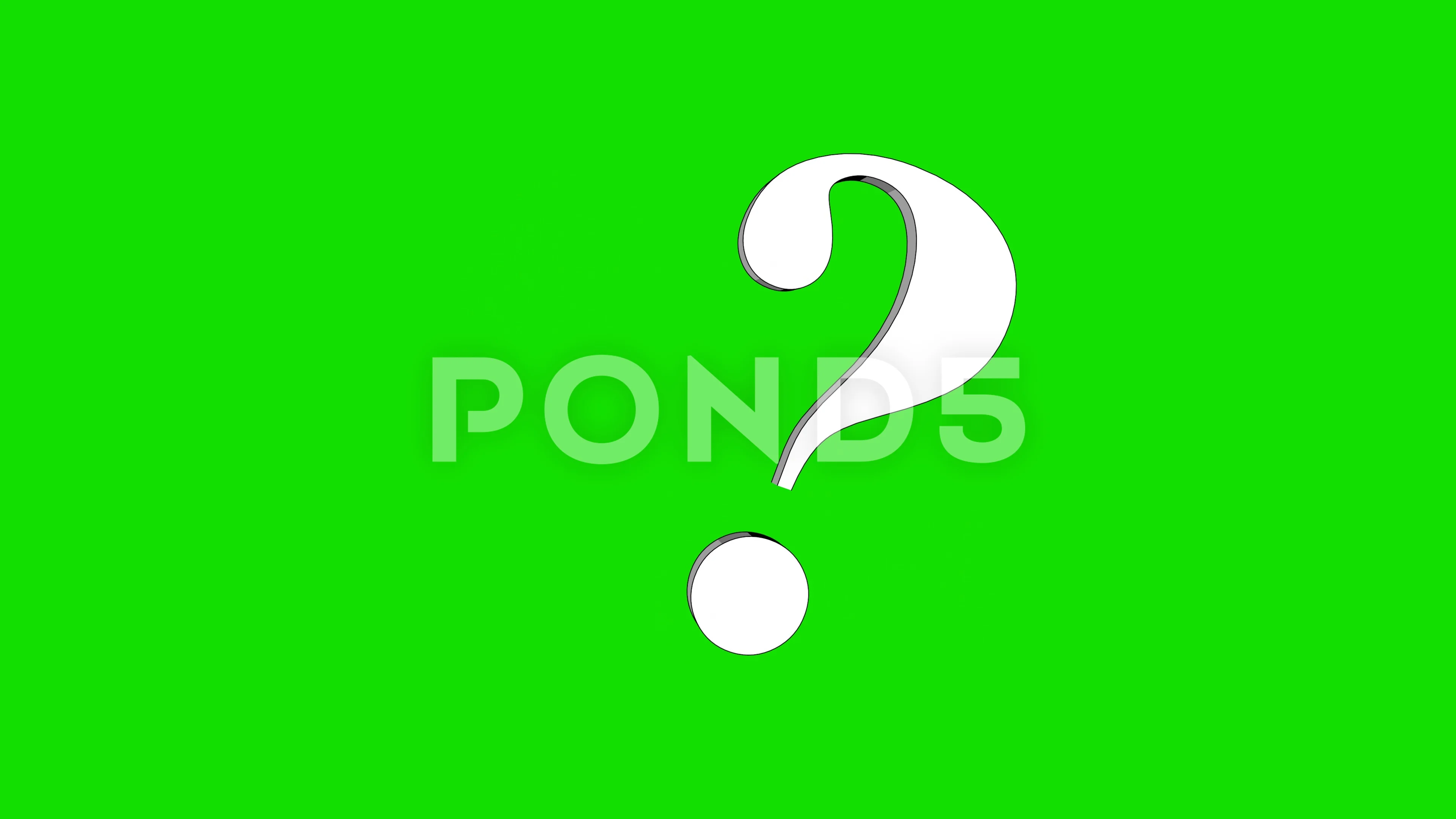Question mark animation. on a green back... | Stock Video | Pond5