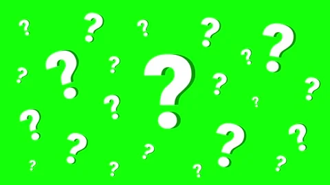 Question mark animation on green background, motion graphics, 4k videos Stock Footage 336413478