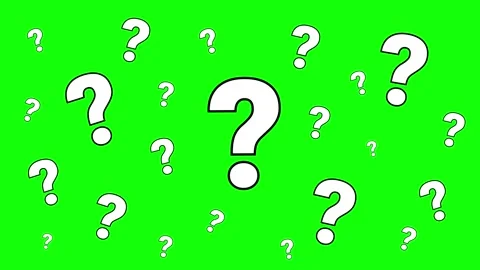 Question mark animation on green background, motion graphics, 4k videos Stock Footage 336413485
