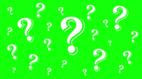 Question mark animation on green background, motion graphics, 4k videos Stock Footage 336413487