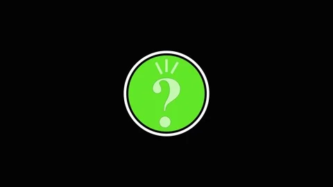 Question mark animation with green neon glow. Question mark symbol inside a.. Stock Footage 337618126