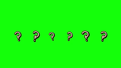 Question Mark Animation on Green Screen with Zoom Effect and Black Background Stock Footage 340914074