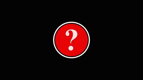 Question mark animation with red neon glow. Question mark symbol inside a d.. Stock Footage 337618111
