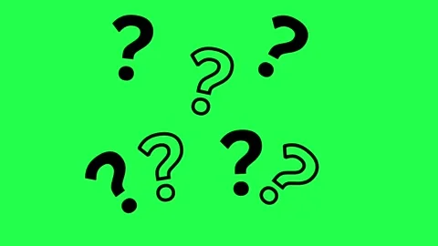 Question mark animation video with green background Stock Footage 287511957