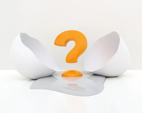 A question mark appears from an egg shell Illustrazione stock