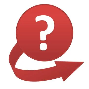 Question mark arrow button Stock Illustration