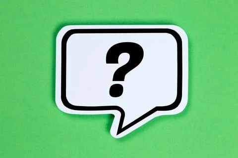 Question mark asking questions ask help problem information support speech bu Stock Photos