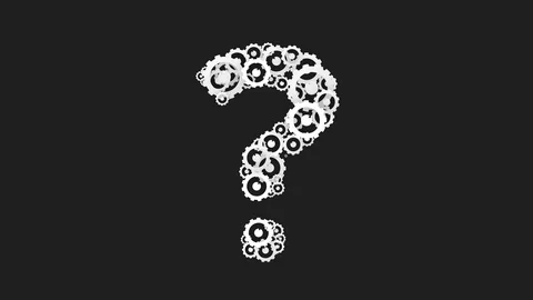 Question mark assembled from gears Stock Footage 96140852