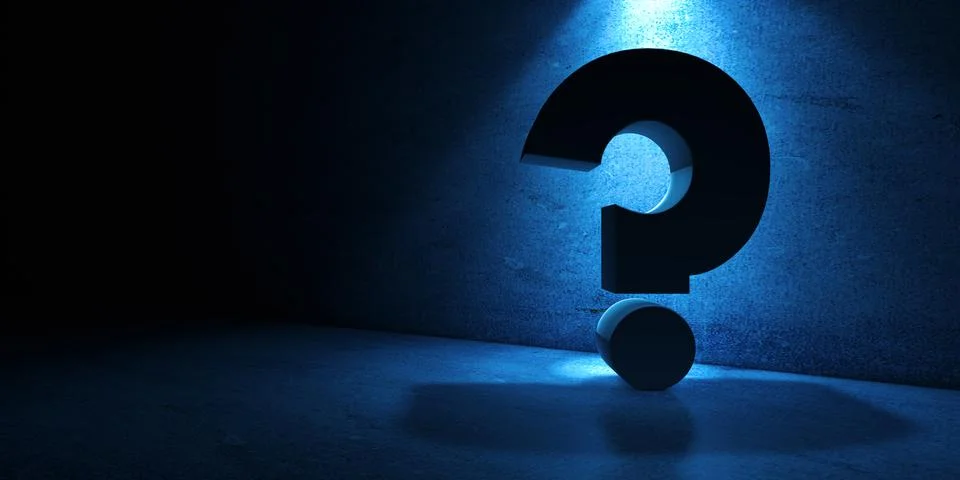 Question mark background and dark space or old room.. Stock Illustration