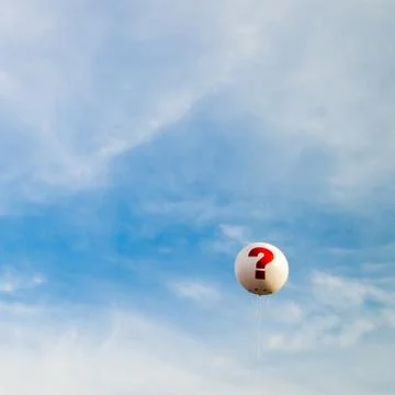 Question mark balloon in the sky Stock Photos