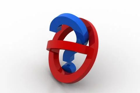 Question mark in banned sign Free Stock Illustration