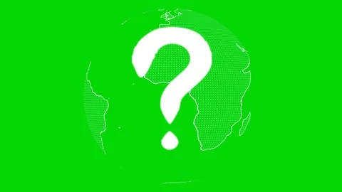 Question mark big size with global map and slow grid fade and fast motion o.. Stock Footage 271181924
