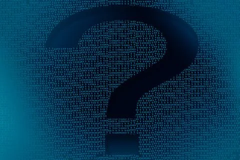 Question mark with binary digital code 스톡 일러스트